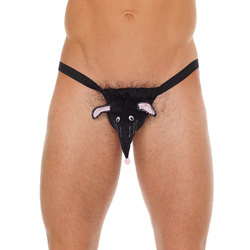 Mens Black Rat Animal Pouch GString Mens Black Rat Animal Pouch GString