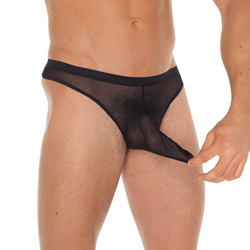 Mens Black GString With Penis Sleeve Mens Black GString With Penis Sleeve
