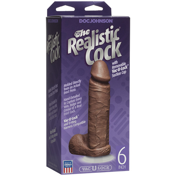 The Realistic Cock 6 Inch Dildo Flesh Brown The Realistic Cock 6 Inch Dildo Flesh Brown