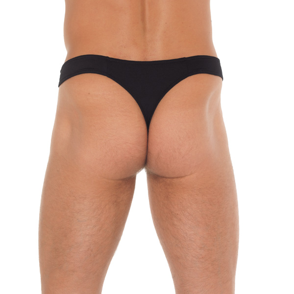 Mens Black GString With Zipper On Pouch Mens Black GString With Zipper On Pouch