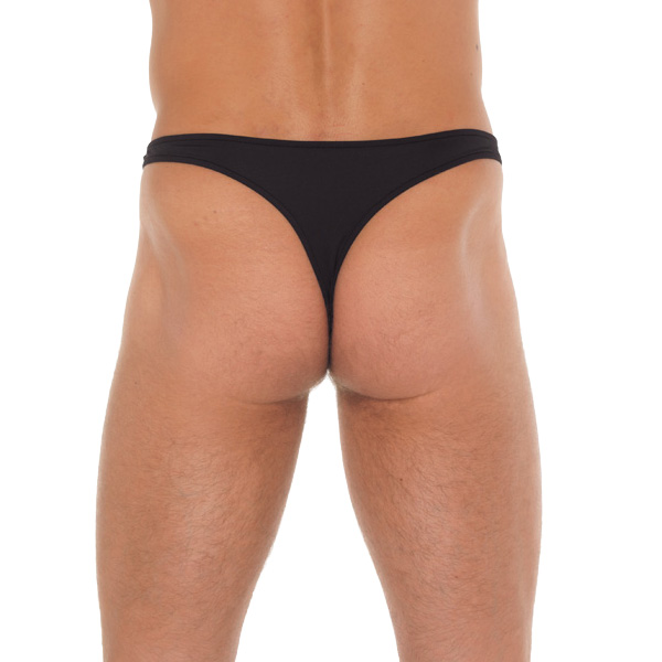 Mens Black GString With Metal Hoop Connectors Mens Black GString With Metal Hoop Connectors
