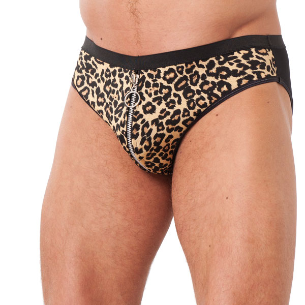 Mens Animal Print Briefs With Zipper Mens Animal Print Briefs With Zipper