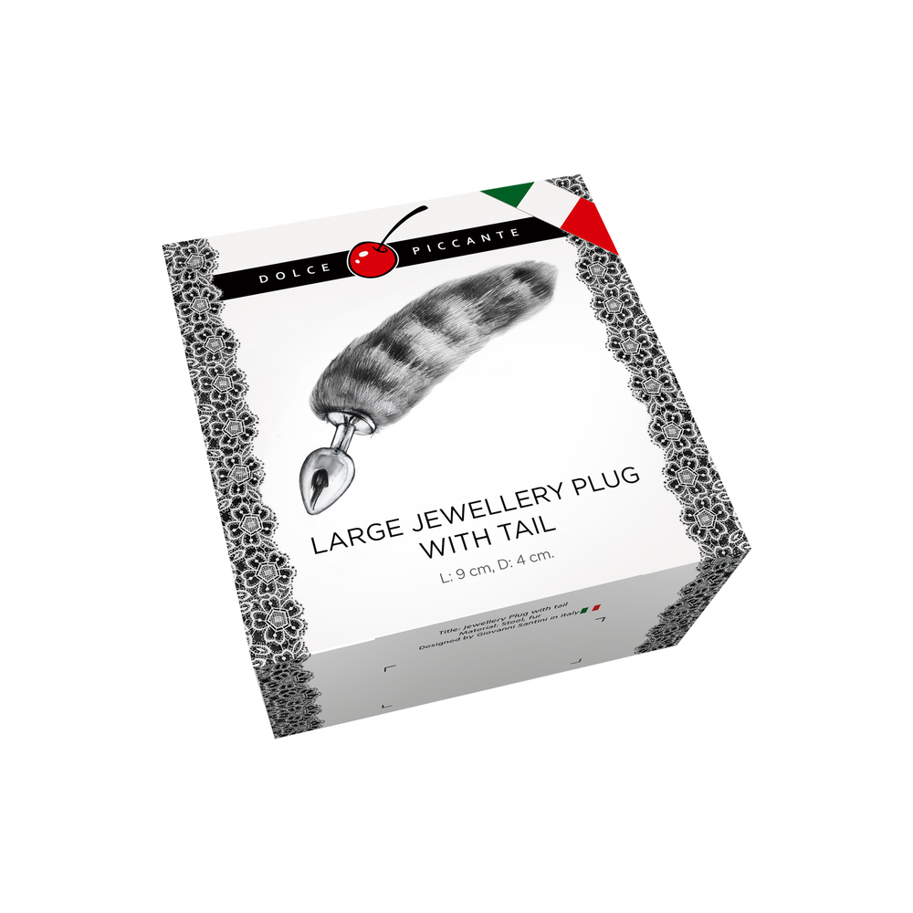 Dolce Piccante Large Jewellery Plug With Tail Silver Dolce Piccante Large Jewellery Plug With Tail Silver