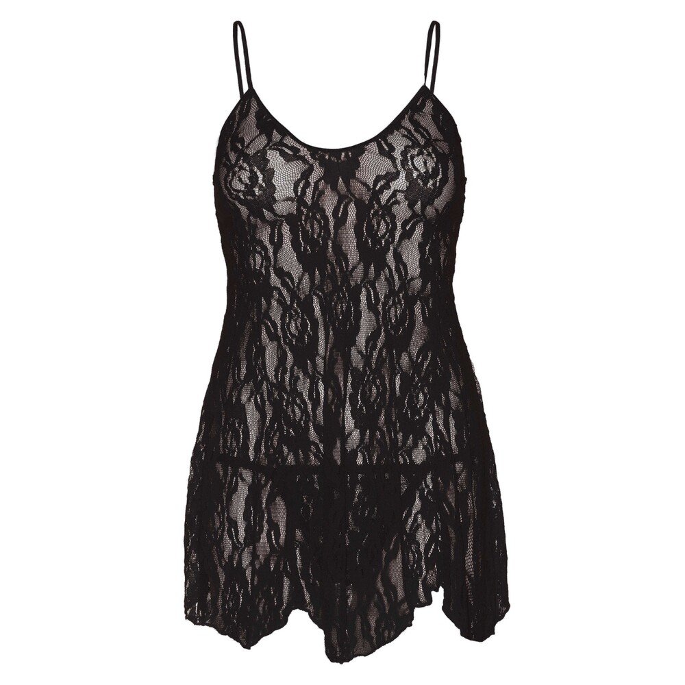 Leg Avenue Rose Lace Flair Chemise Black UK 14 to 18 Leg Avenue Rose Lace Flair Chemise Black UK 14 to 18