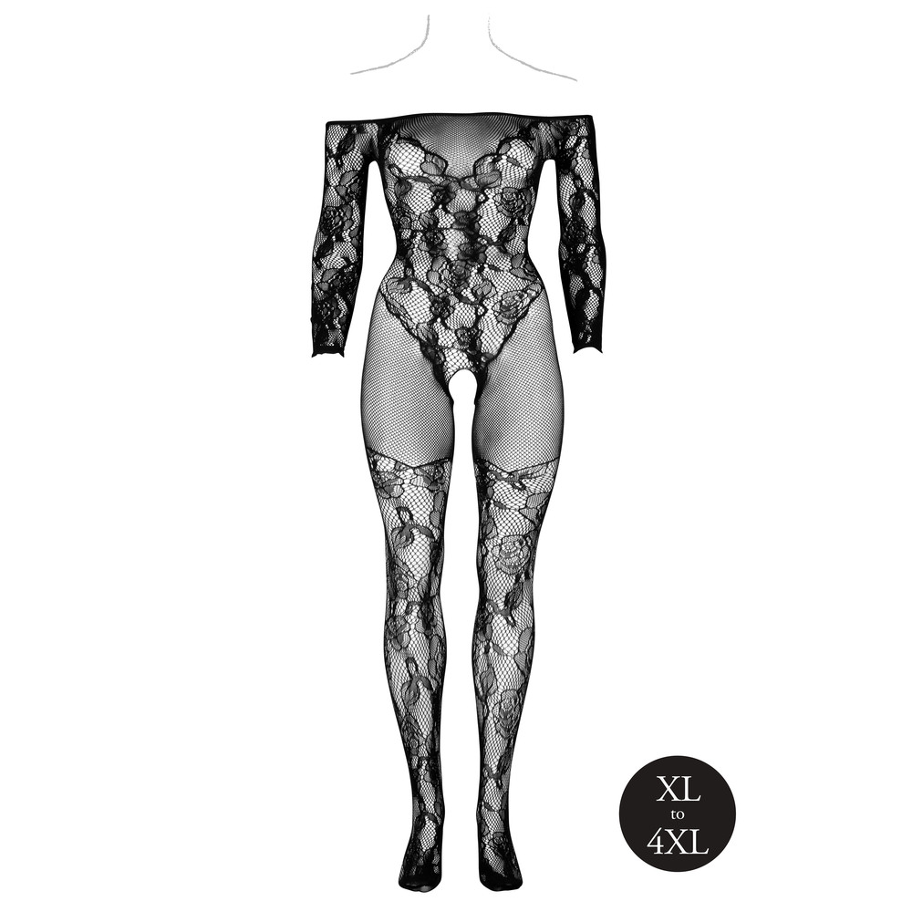 Le Desir Bodystocking With Off Shoulder Long Sleeves Le Desir Bodystocking With Off Shoulder Long Sleeves