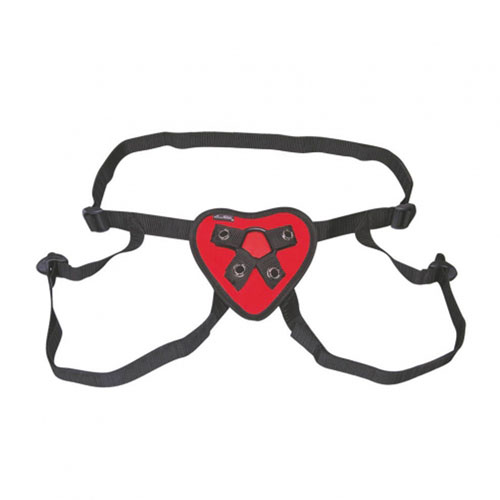 Lux Fetish Red Heart Strap On Harness Lux Fetish Red Heart Strap On Harness