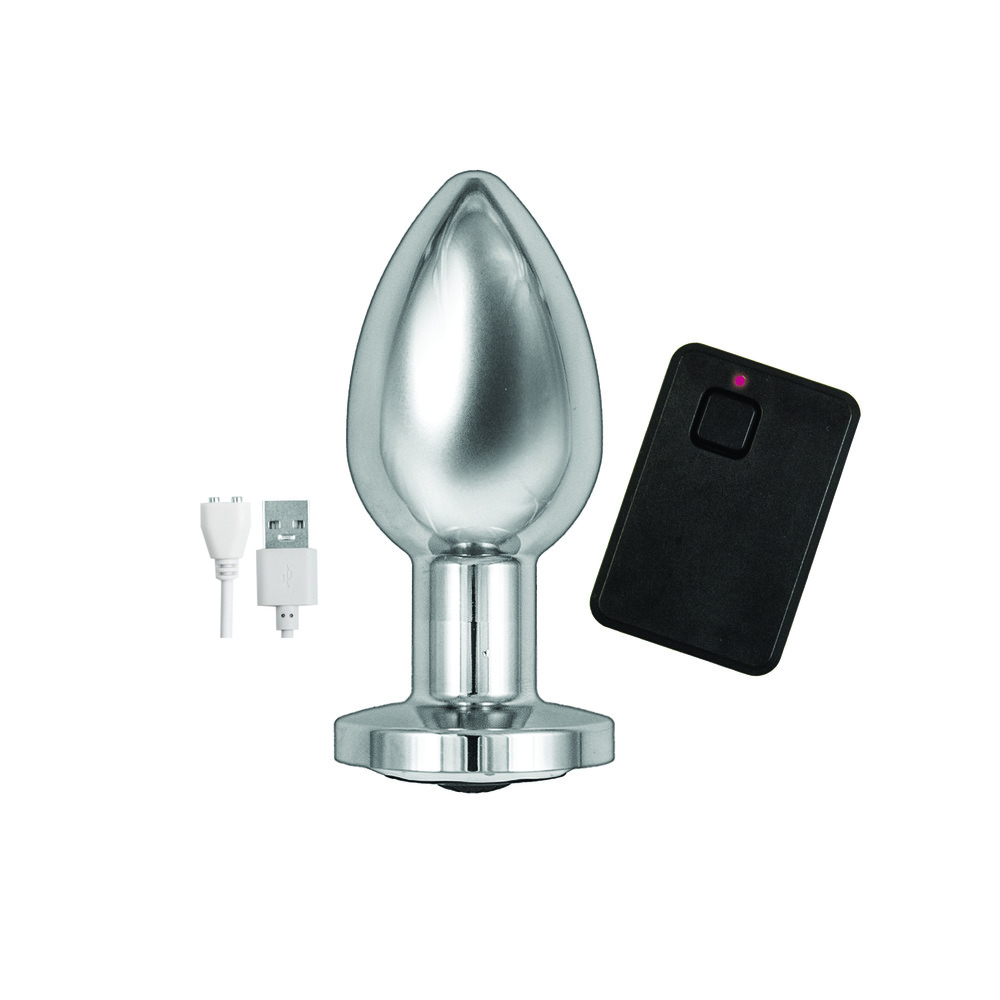 Ass Sation Remote Vibrating Butt Plug Silver Ass Sation Remote Vibrating Butt Plug Silver