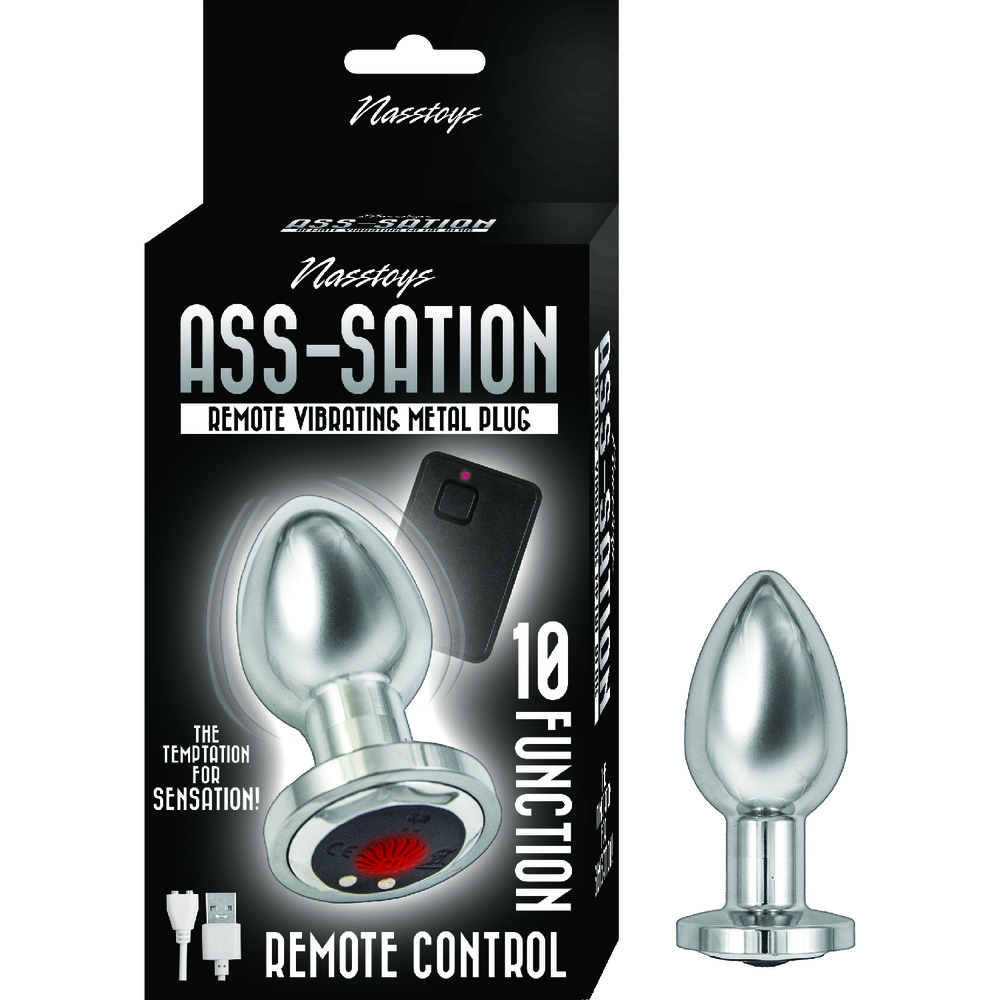 Ass Sation Remote Vibrating Butt Plug Silver Ass Sation Remote Vibrating Butt Plug Silver