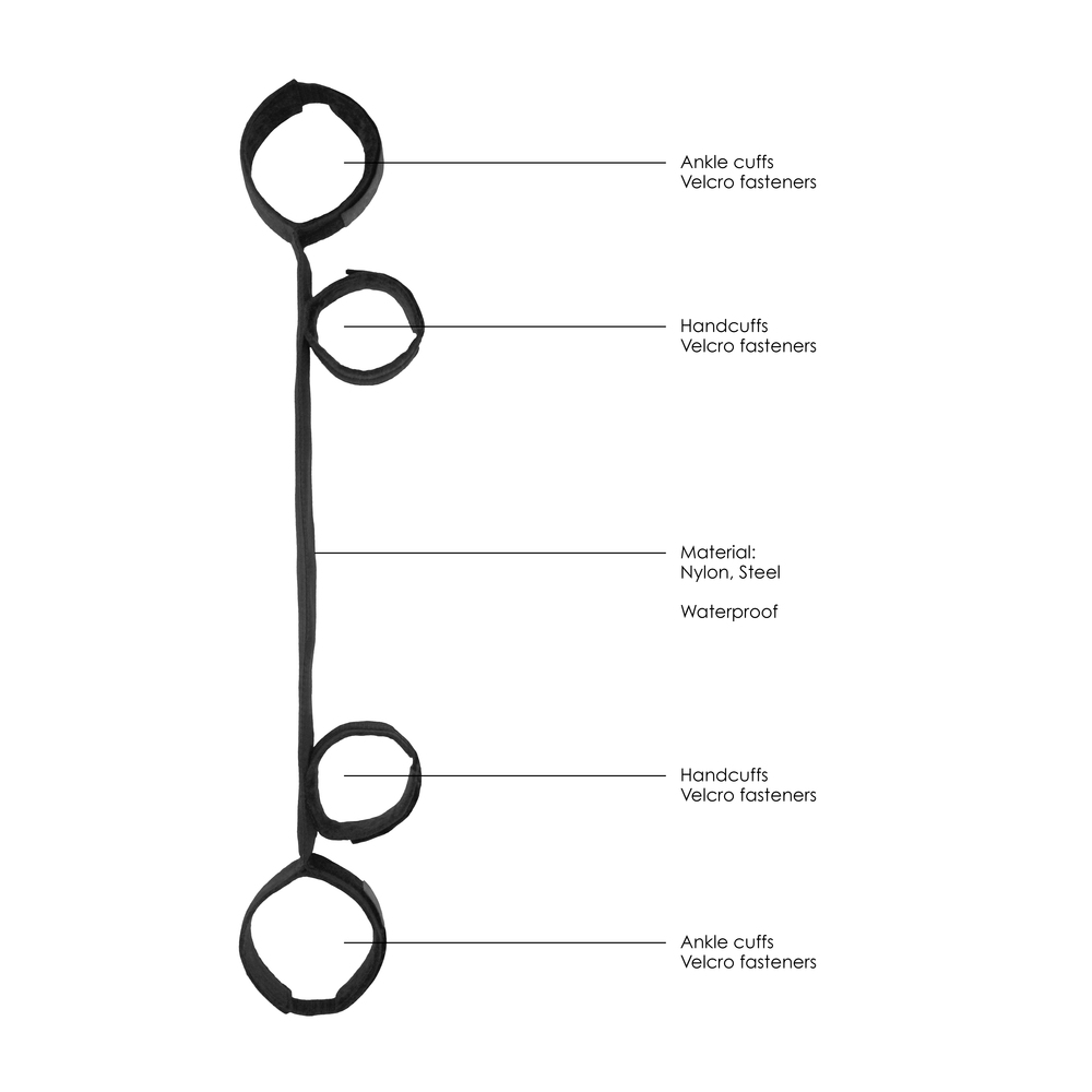 Ouch Spreader Bar With Hand And Ankle Cuffs Ouch Spreader Bar With Hand And Ankle Cuffs