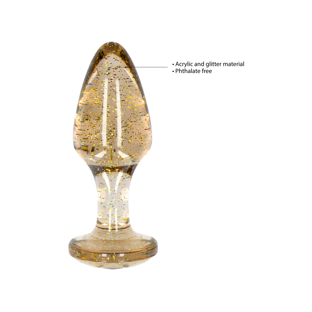 Ouch Golden Glitter Acrylic Butt Plug Set Ouch Golden Glitter Acrylic Butt Plug Set