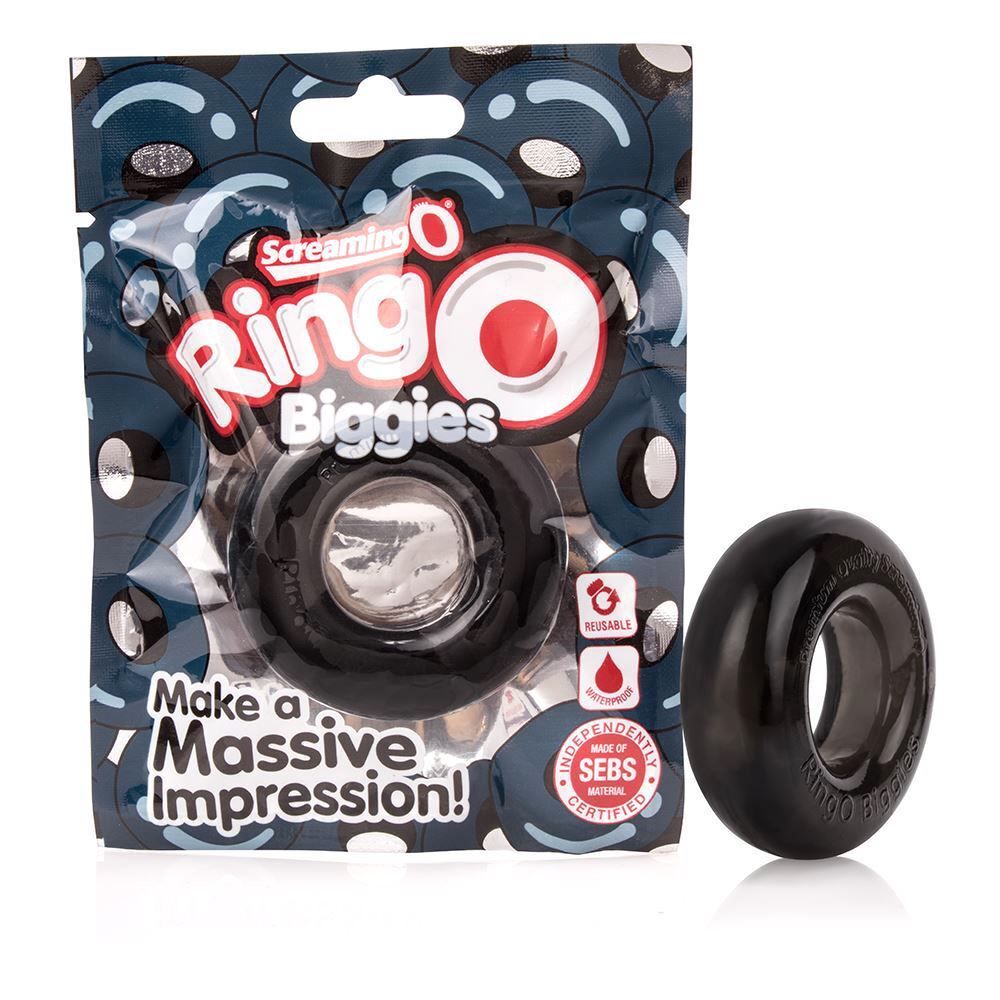 Screaming O RingO Biggies Black Cock Ring Screaming O RingO Biggies Black Cock Ring