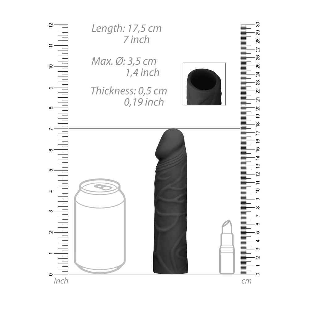 RealRock 7 Inch Penis Sleeve Black RealRock 7 Inch Penis Sleeve Black