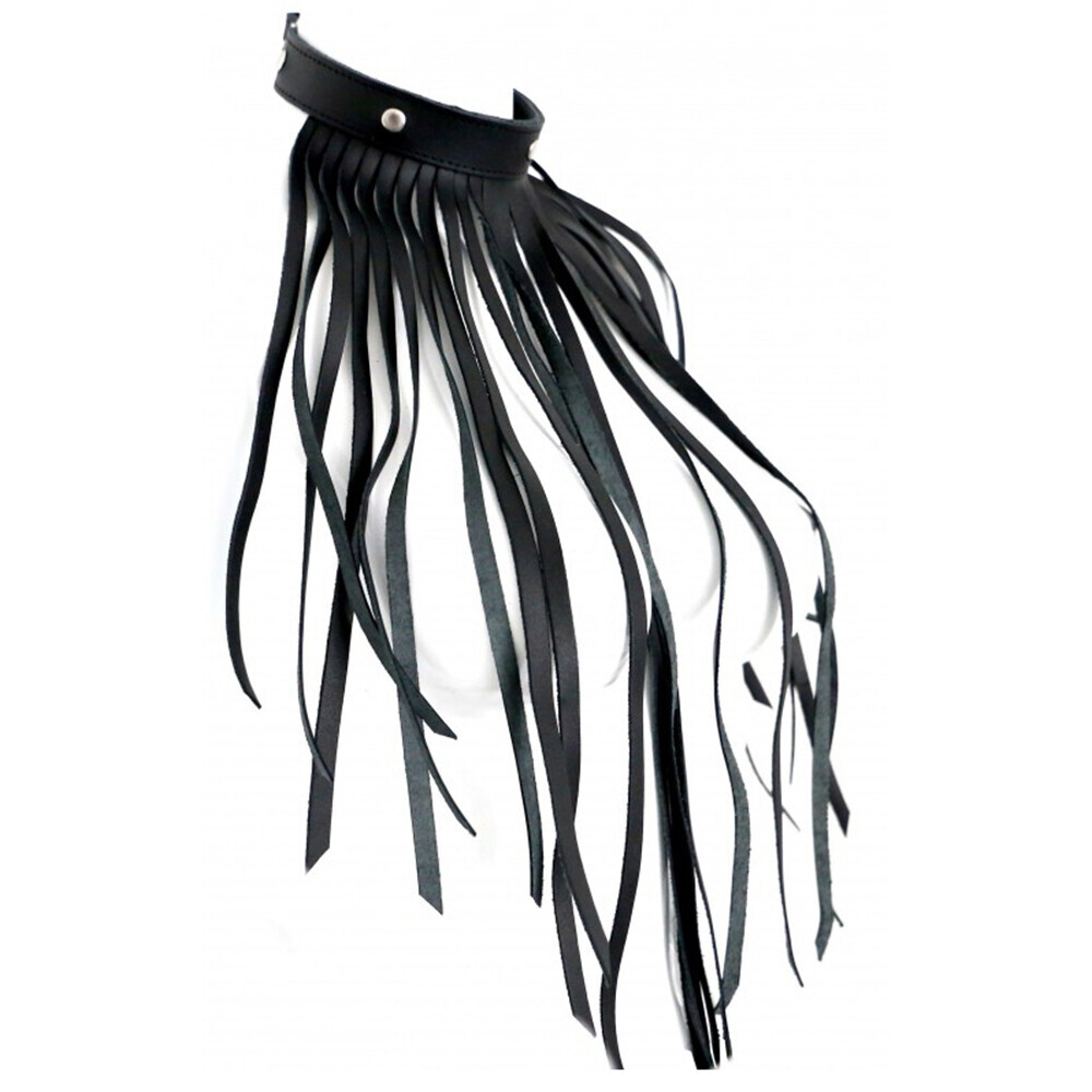 The Red Leather Fringe Necklace Collar The Red Leather Fringe Necklace Collar