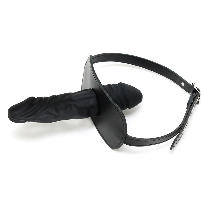 Leather Penis Gag And Dildo Leather Penis Gag And Dildo